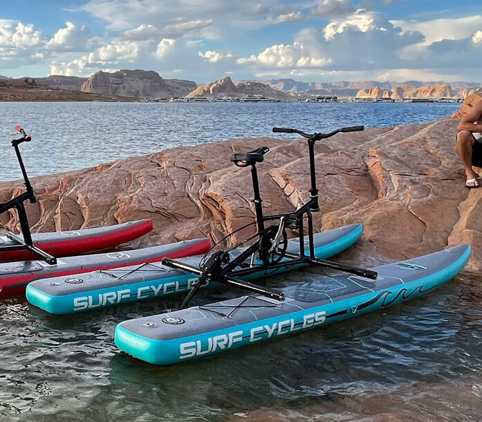Surf Cycles with Inferno and Glacier colors at Lake Powell near Page Arizona.